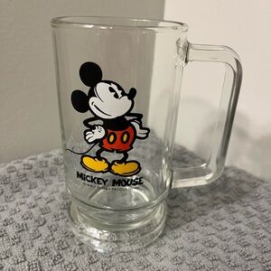 Vintage (70’s-80’s) Mickey Mouse Walt Disney Productions Clear Glass Mug
